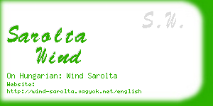 sarolta wind business card